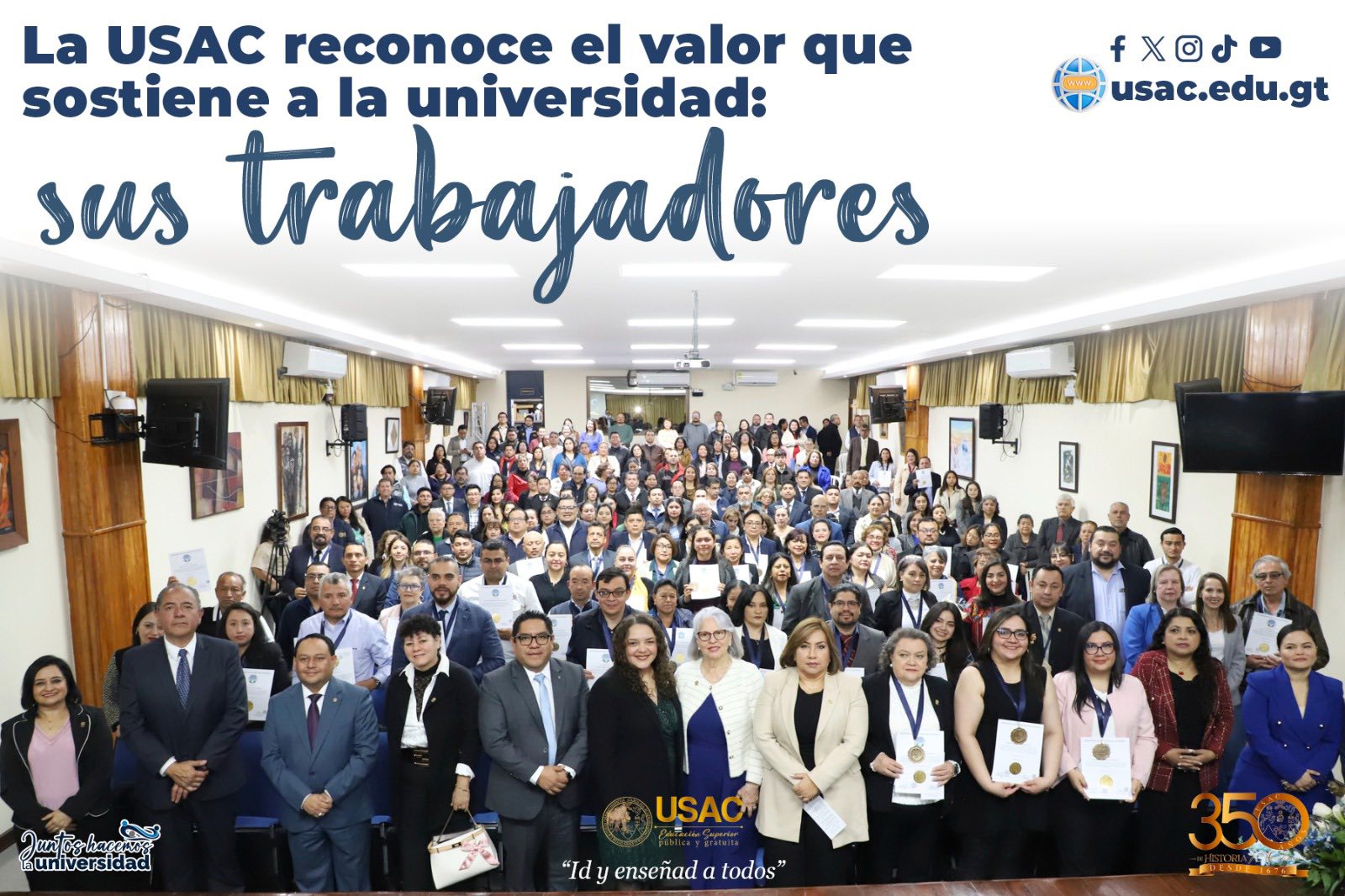 La USAC reconoce el valor que sostiene a la universidad: sus trabajadores